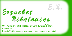 erzsebet mihalovics business card